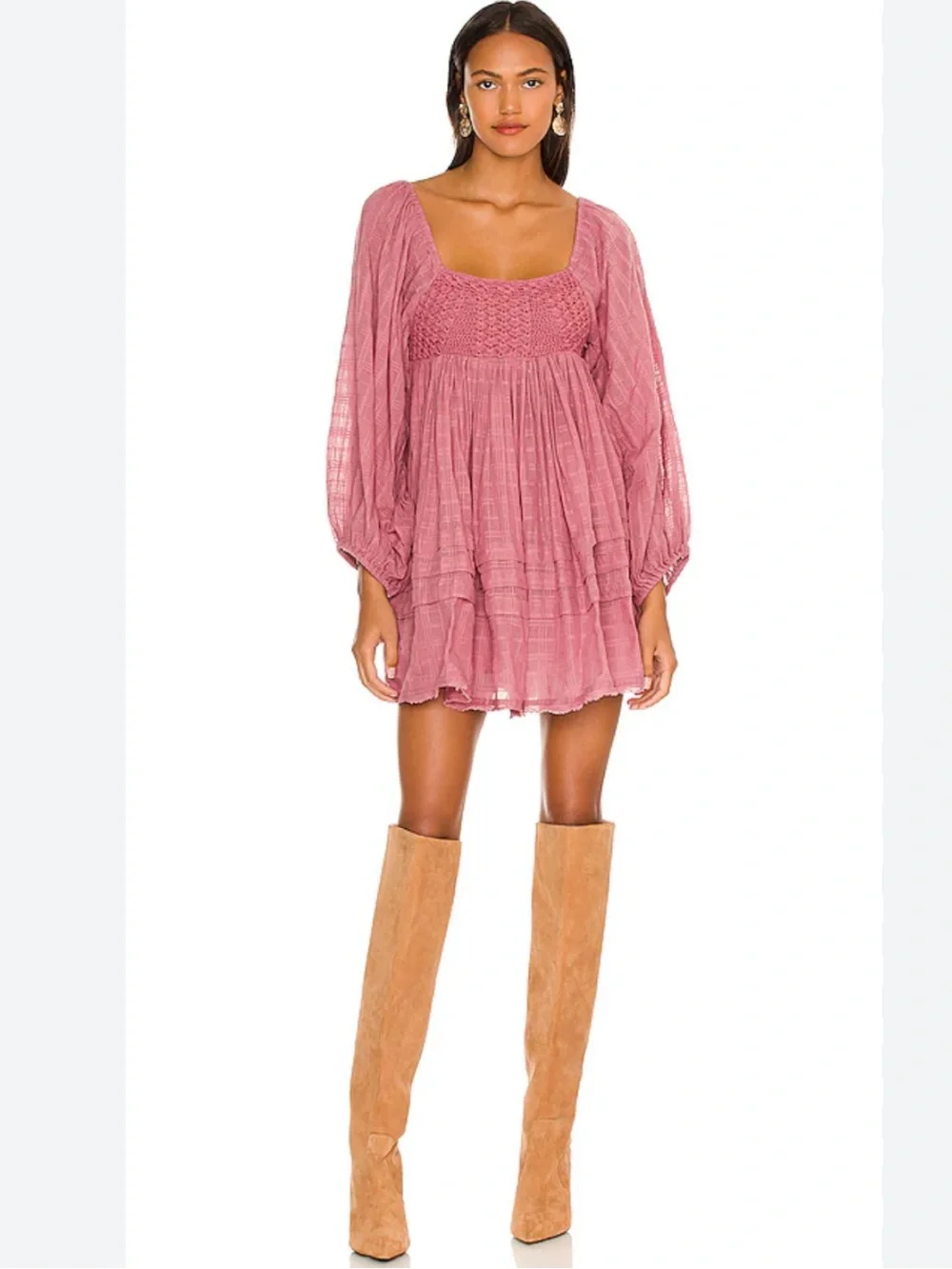 Free People Ari Mini Dress in Dried Currant! Size S